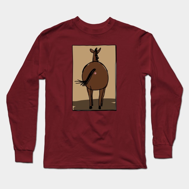 Butts Butts Butts - Horse Long Sleeve T-Shirt by duckandbear